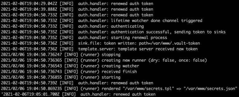Vault logs