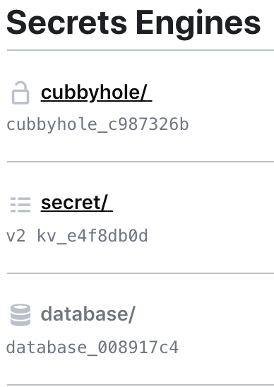 Vault database secret engine