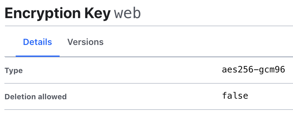 Vault Encryption as a Service encryption key
